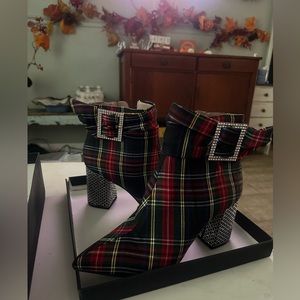 Betsey Johnson brand new, never worn size 10 plaid boot